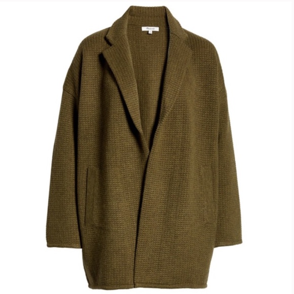 Madewell Sweaters - Madewell Elm Green Laguna Wool Blend Sweater Coat